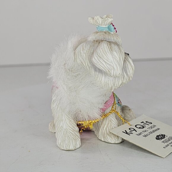 Rare Westland Mini Maltese Figurine Giftware Dog Wearing Outfit K9 QTs 2006 - Picture 3 of 10